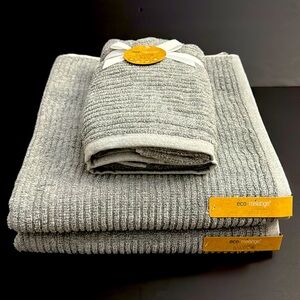 4pc Eco-Melange Bamboo Bath Towel Set - Rayon From Bamboo- Light Grey
